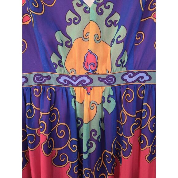 Modcloth Boho Mandala Print Vibrant Colors Sleeveless Maxi Dress, Women's Medium - Picture 6 of 14